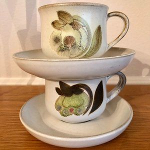 Denby Troubadour Cups  and Saucers